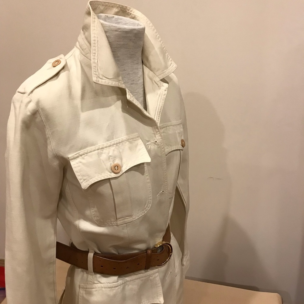 Vintage 1990’s Bensimon off white saharian jacket. Size 38. EUC - Picture 4 of 8
